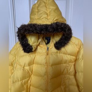 Vintage Polo Ralph Lauren Puffer Removable Hooded Jacket Gorgeous Yellow